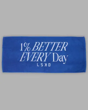 1% Better Every Day Cotton Towel 50x115cm - Power Cobalt-White