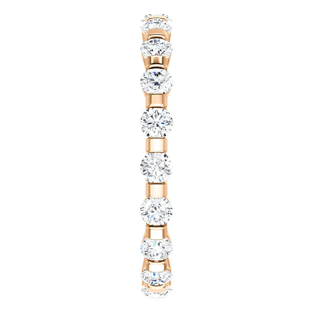 1 Ct Diamond Bar Set Eternity Wedding Ring in 14k White, Yellow, or Rose Gold