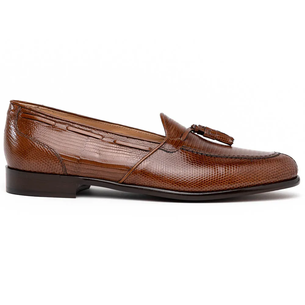 14-580-CGN FRANCO Teju Lizard Tassel Loafer, Cognac