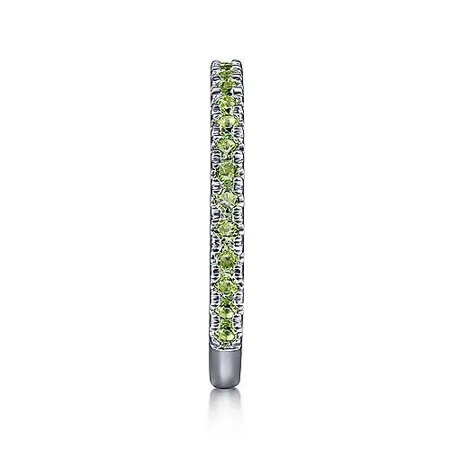 14K White Gold Peridot Stackable Ring