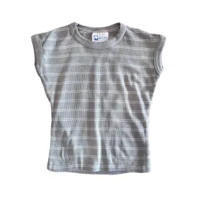 1970's Grey / Green Striped Baby Top / 6-9 Months