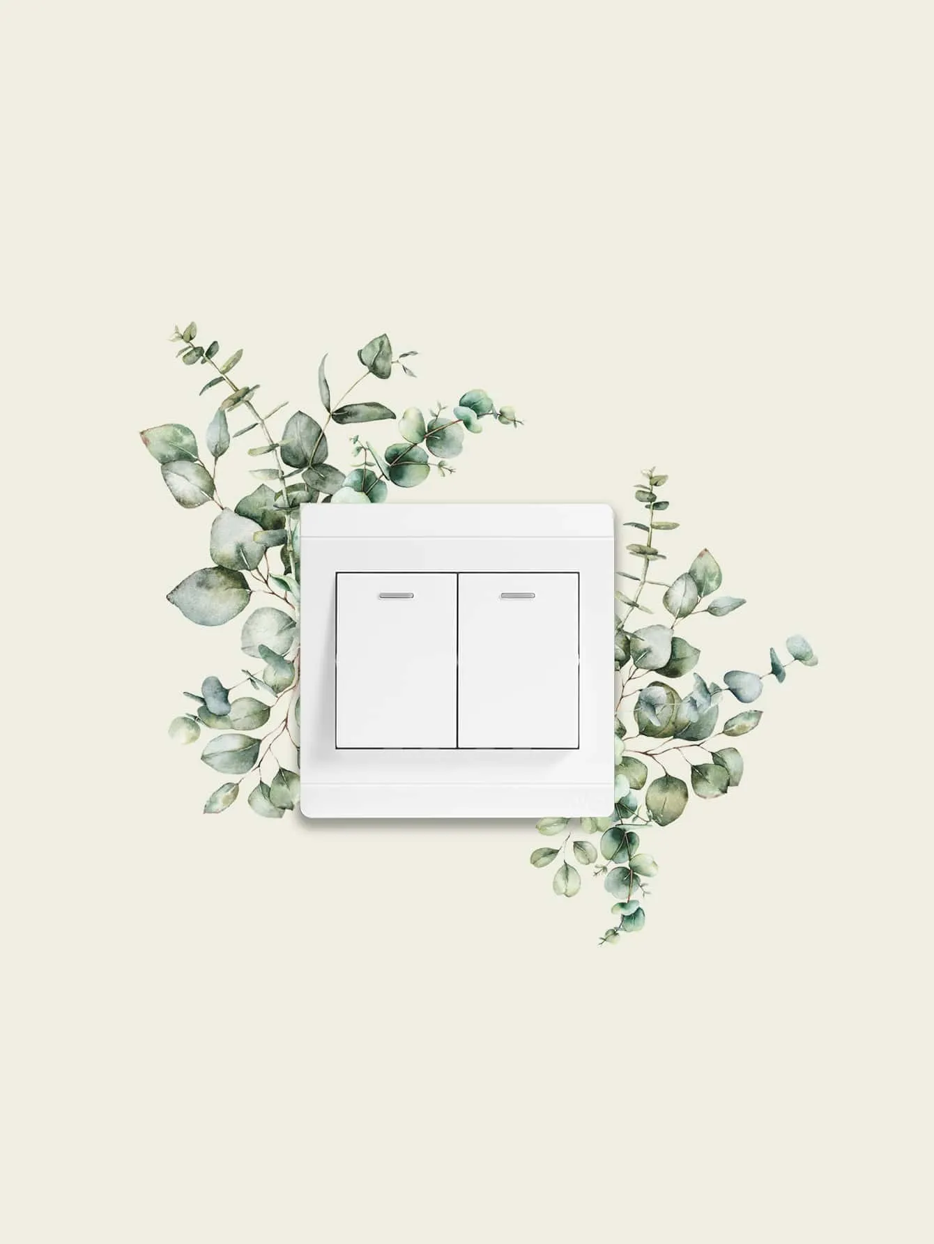 1pc Leaf Pattern Switch Outlet Wall Sticker