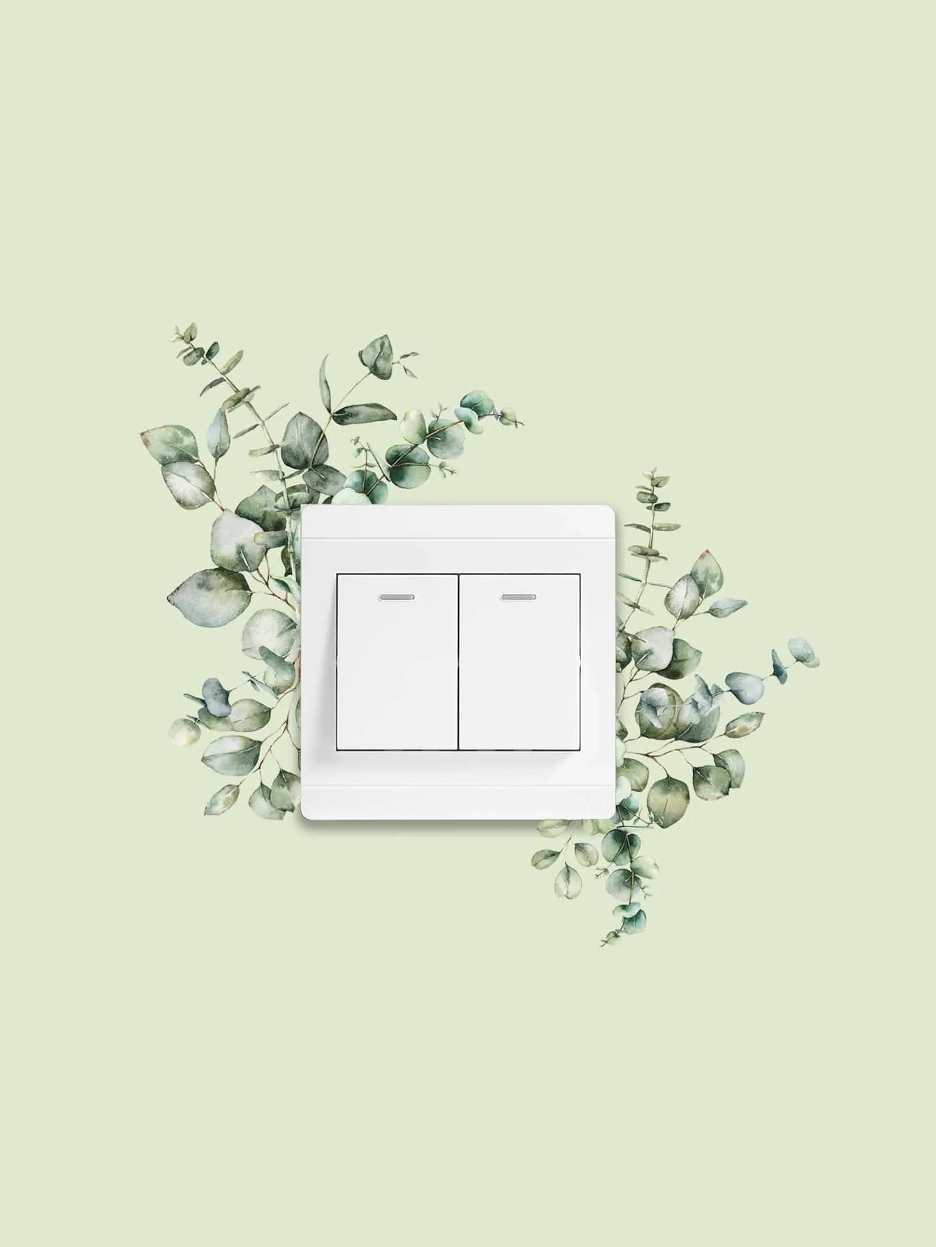 1pc Leaf Pattern Switch Outlet Wall Sticker