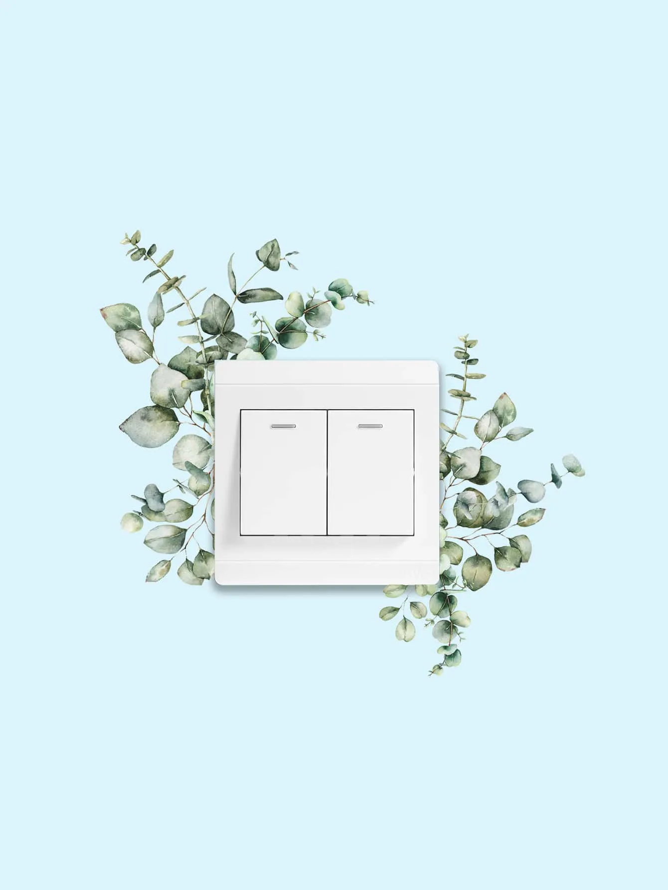 1pc Leaf Pattern Switch Outlet Wall Sticker