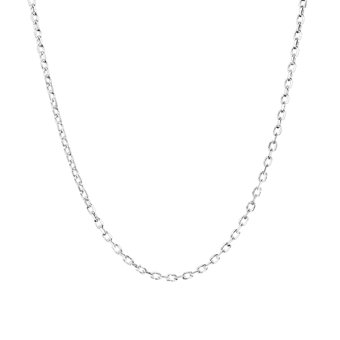 3mm White Gold Cable Chain in 925 Sterling Silver Gift Set