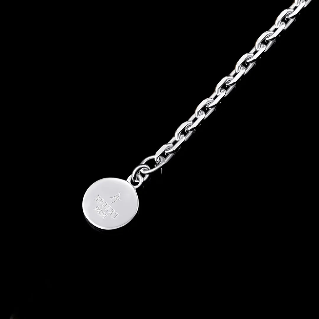 3mm White Gold Cable Chain in 925 Sterling Silver Gift Set