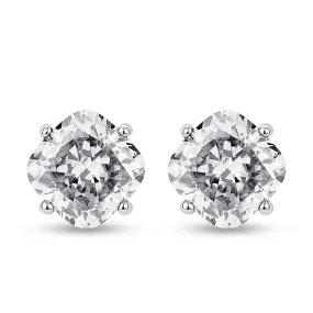 4 ctw Cushion Cut Moissanite 4-Prong Solitaire Stud Earrings