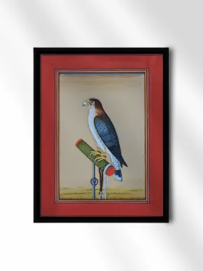 A Vibrant Falcon in Miniature Painting by Mohan Prajapati