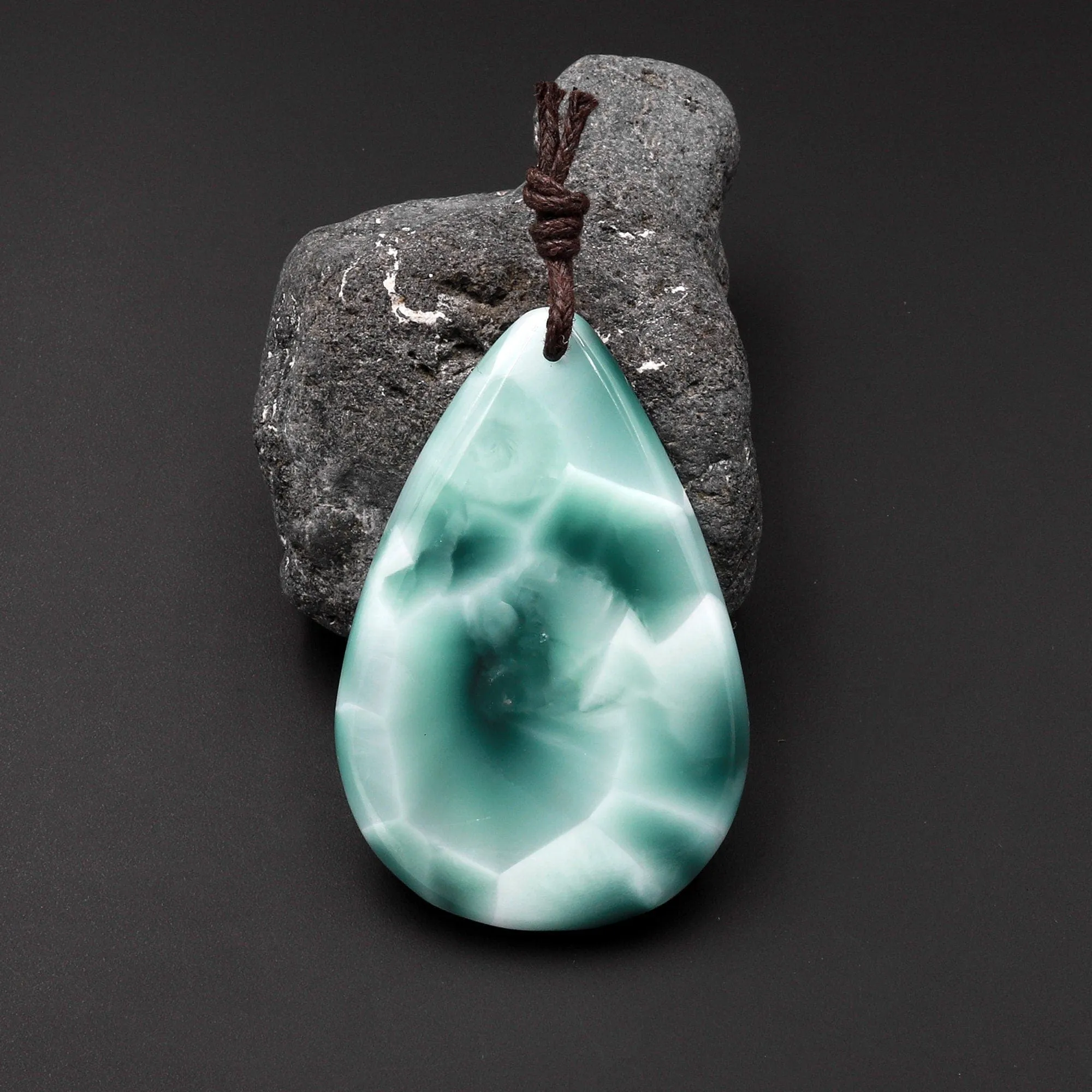 AAA Chatoyant Green Moonstone Teardrop Pendant Bead Drilled Gemstone