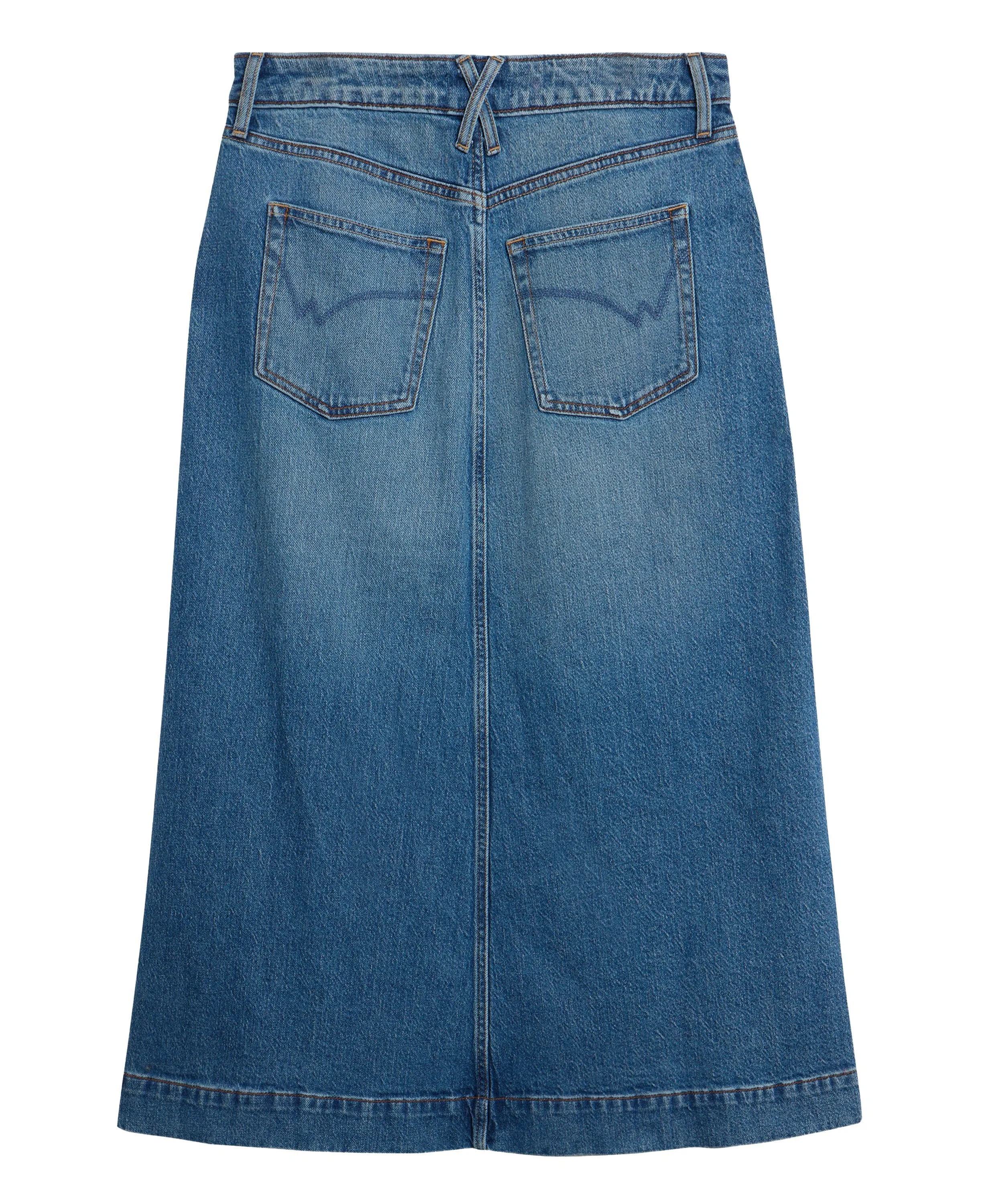 Allie Denim Midi Skirt - Light Denim