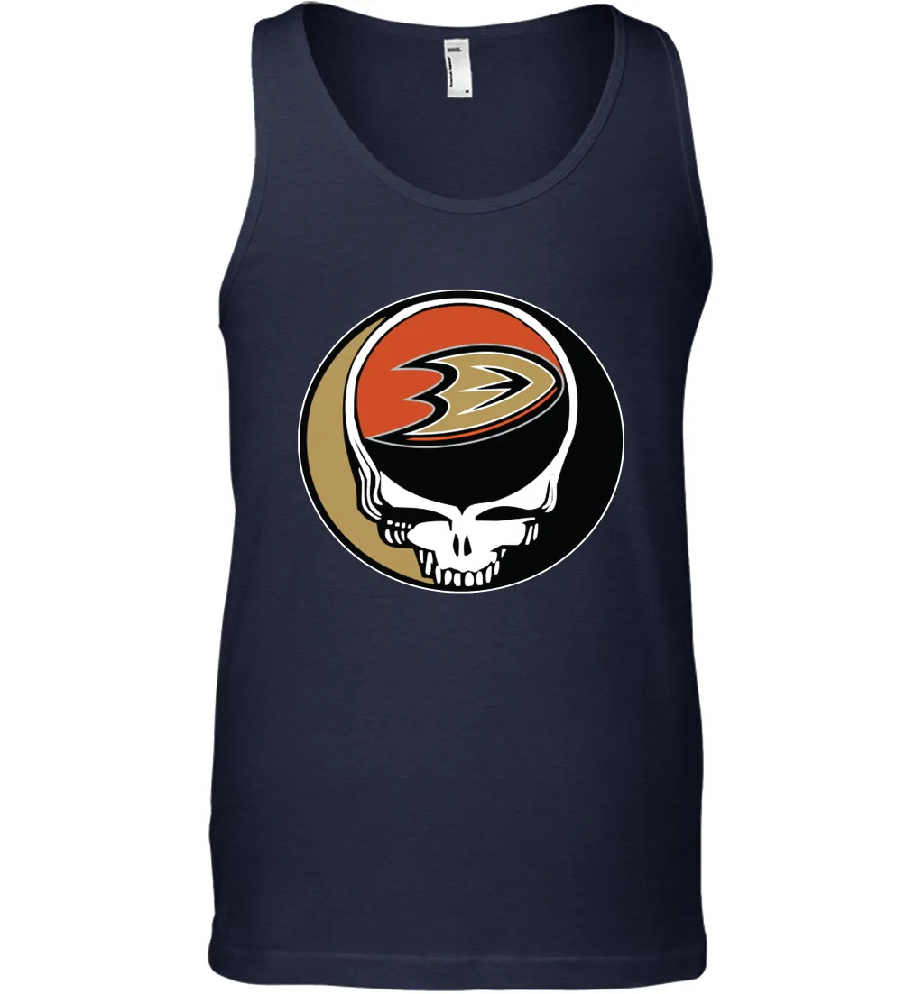 Anaheim Ducks Grateful Dead Steal Your Face Hockey NHL Mens Tank Top