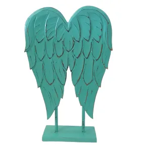 Angel wings on stand Mediterranean Green