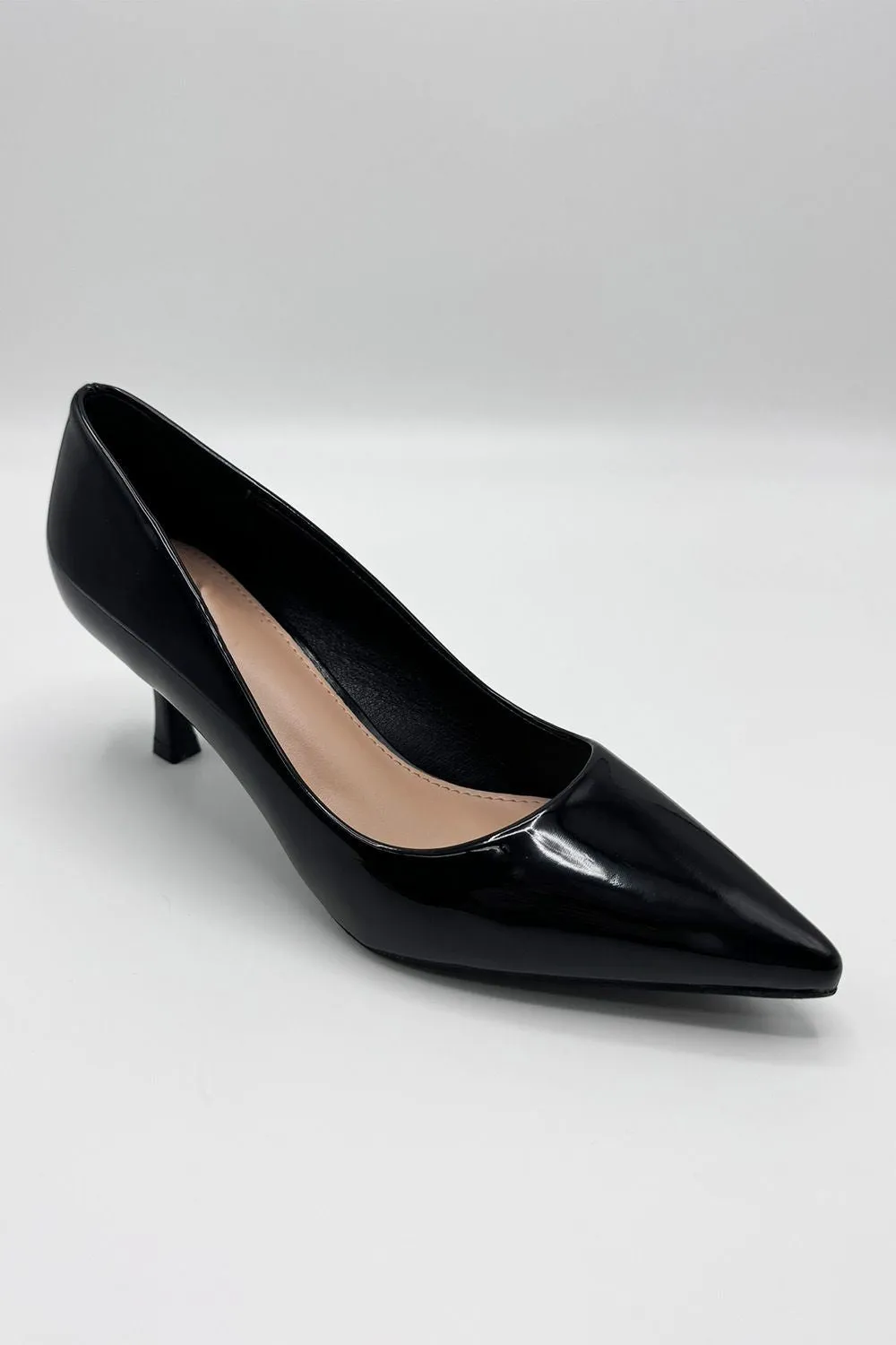 Aranea Pointed Toe Court Shoes in Black