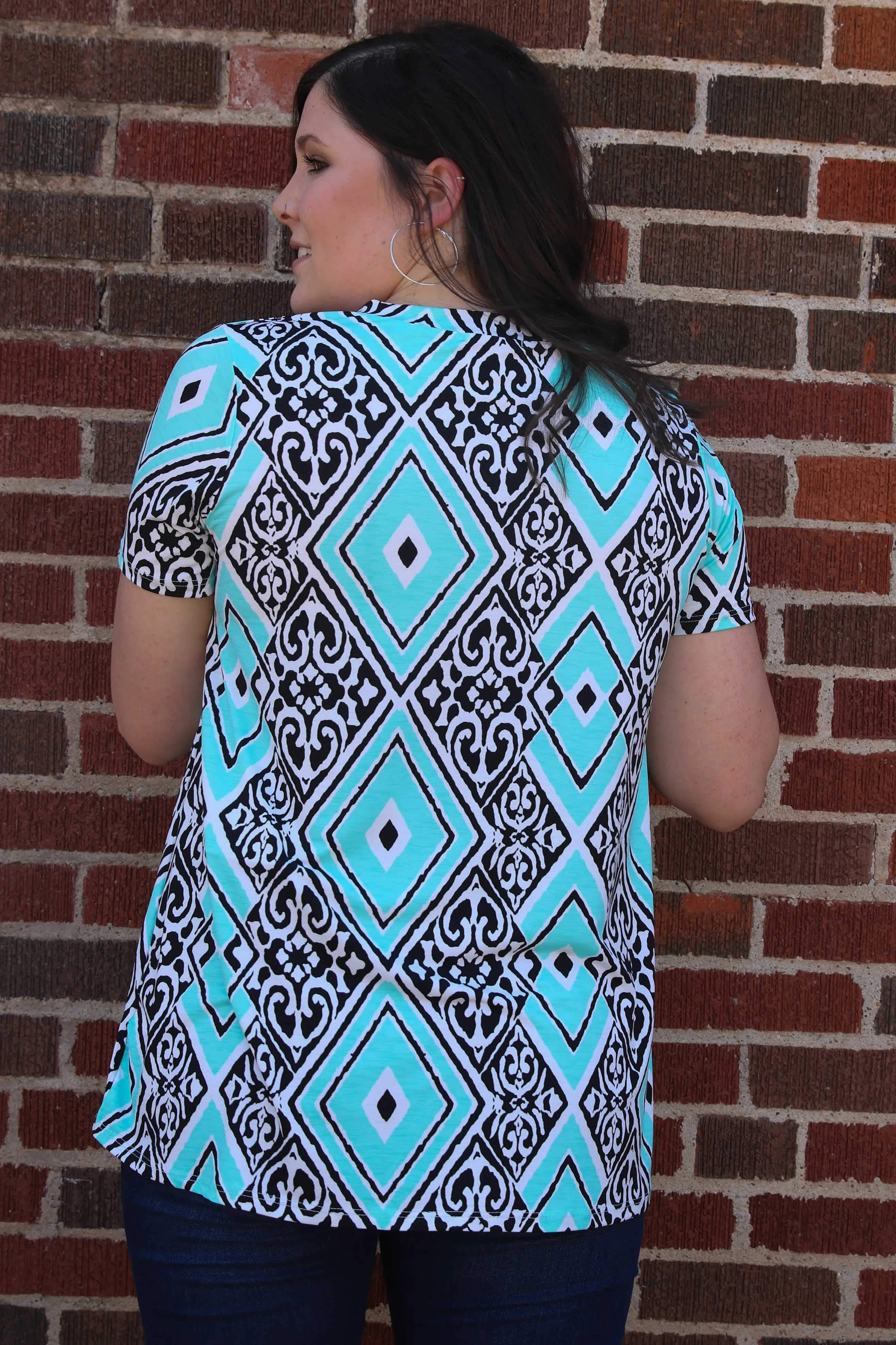 Arianna Turquoise Diamond Top