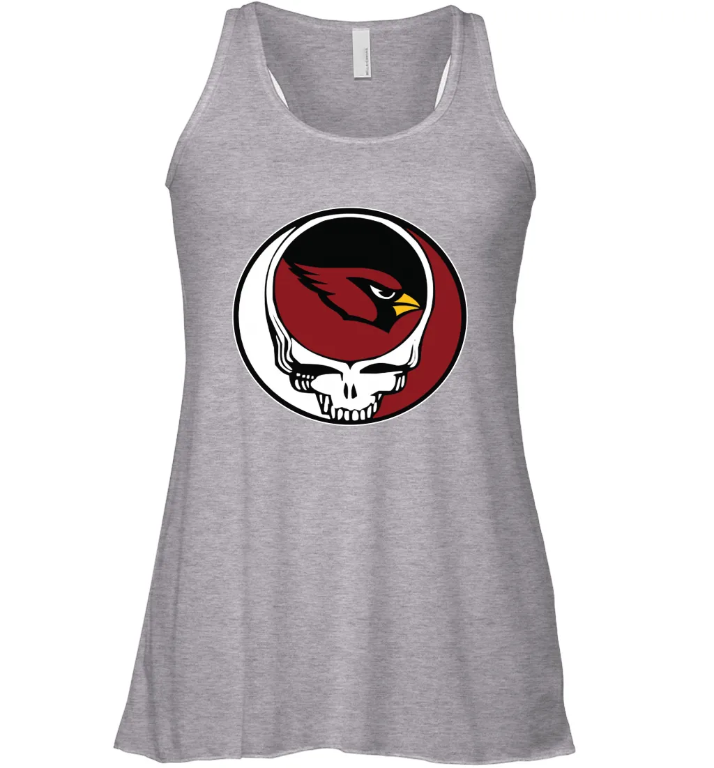 Arizona Cardinals Grateful Dead Steal Your Face NFL Football Womens Racerback Tank Top