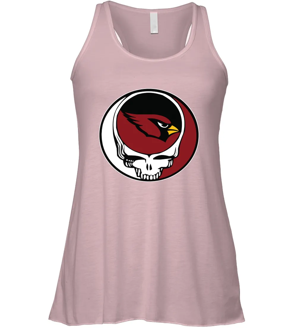 Arizona Cardinals Grateful Dead Steal Your Face NFL Football Womens Racerback Tank Top