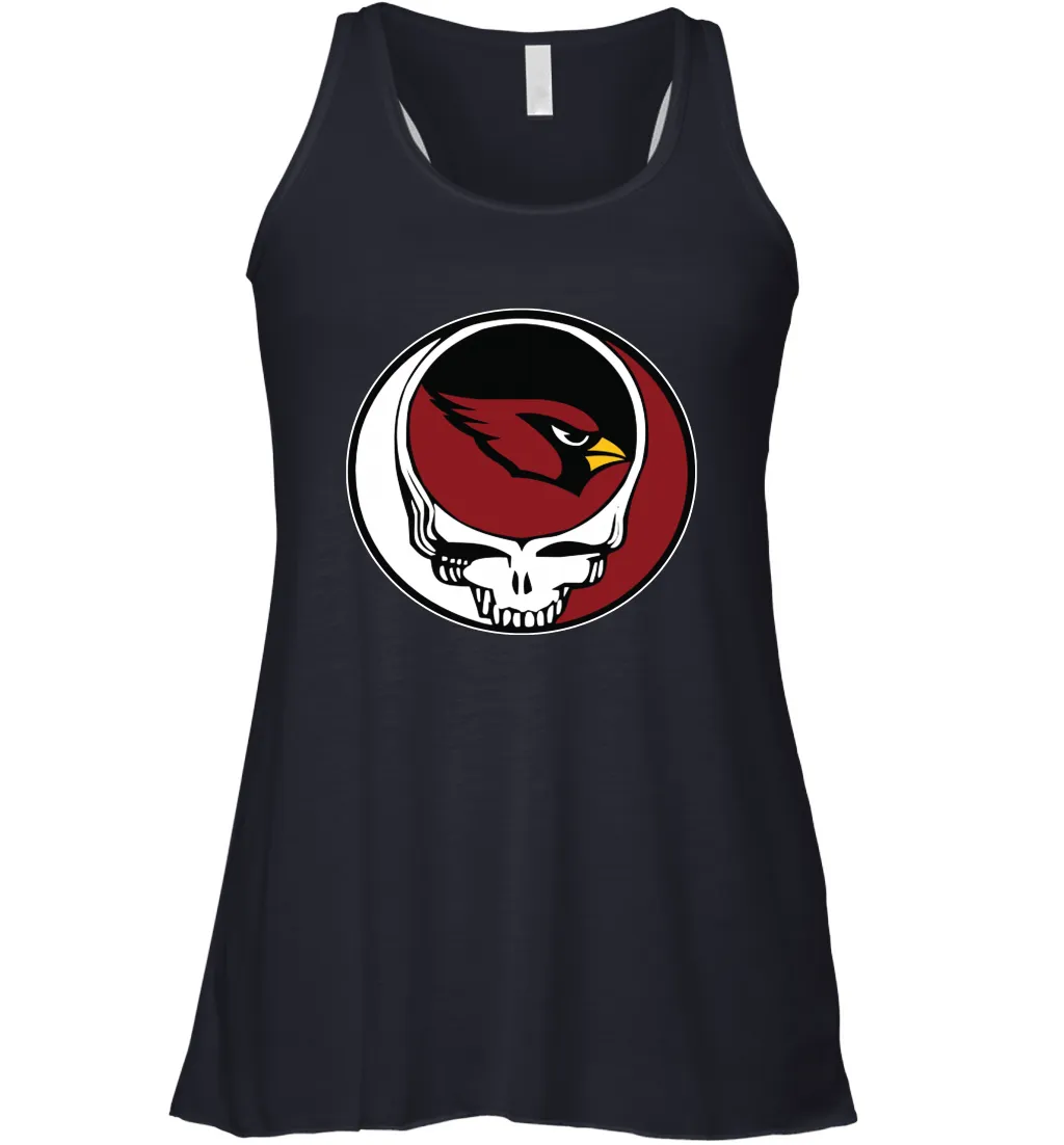 Arizona Cardinals Grateful Dead Steal Your Face NFL Football Womens Racerback Tank Top