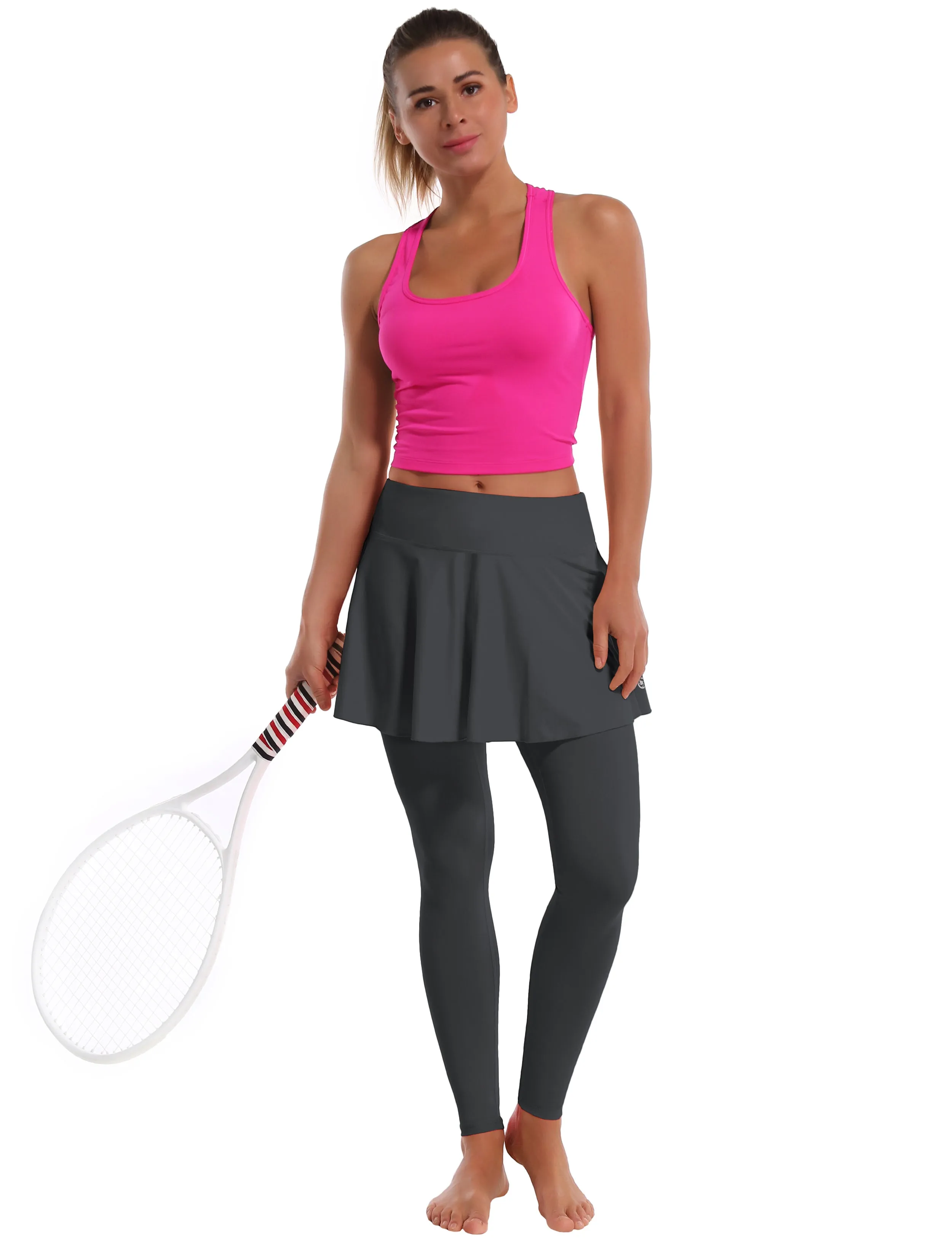 Athletic Tennis Golf Skort with Pocket Shorts shadowcharcoal