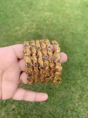 B100 Set of 6 Gold plated bangles  ( READY TO SHIP )