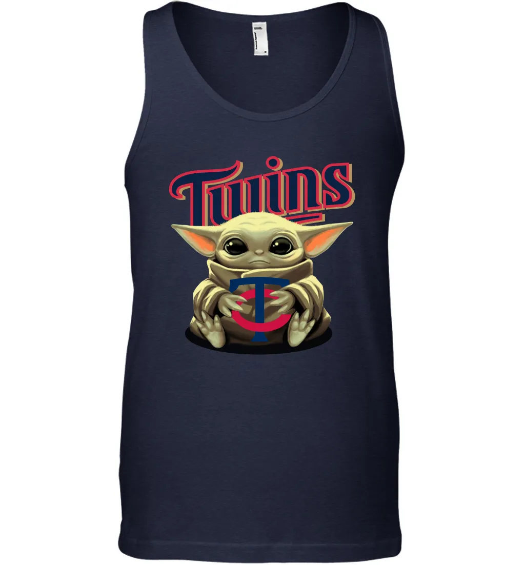 Baby Yoda Hugs Loves The Minnesota Twins Baseball Mens Tank Top