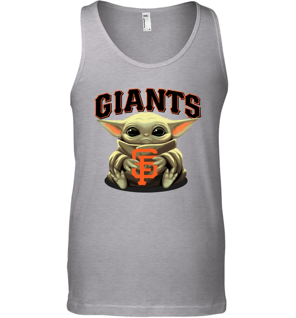 Baby Yoda Hugs Loves The San Francisco GiantsBaseball Mens Tank Top