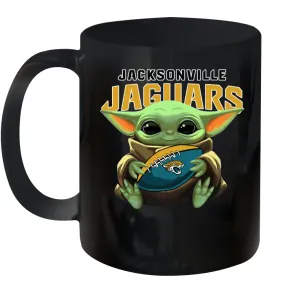 Baby Yoda Loves The Jacksonville Jaguars Star Wars Baby Yoda Hugs Jaguars NFL Ceramic Mug 11oz