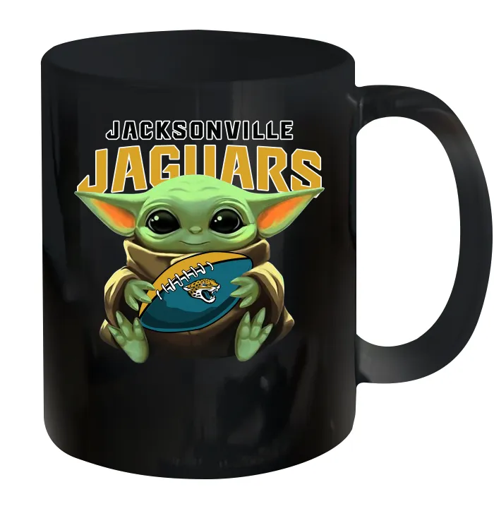 Baby Yoda Loves The Jacksonville Jaguars Star Wars Baby Yoda Hugs Jaguars NFL Ceramic Mug 11oz