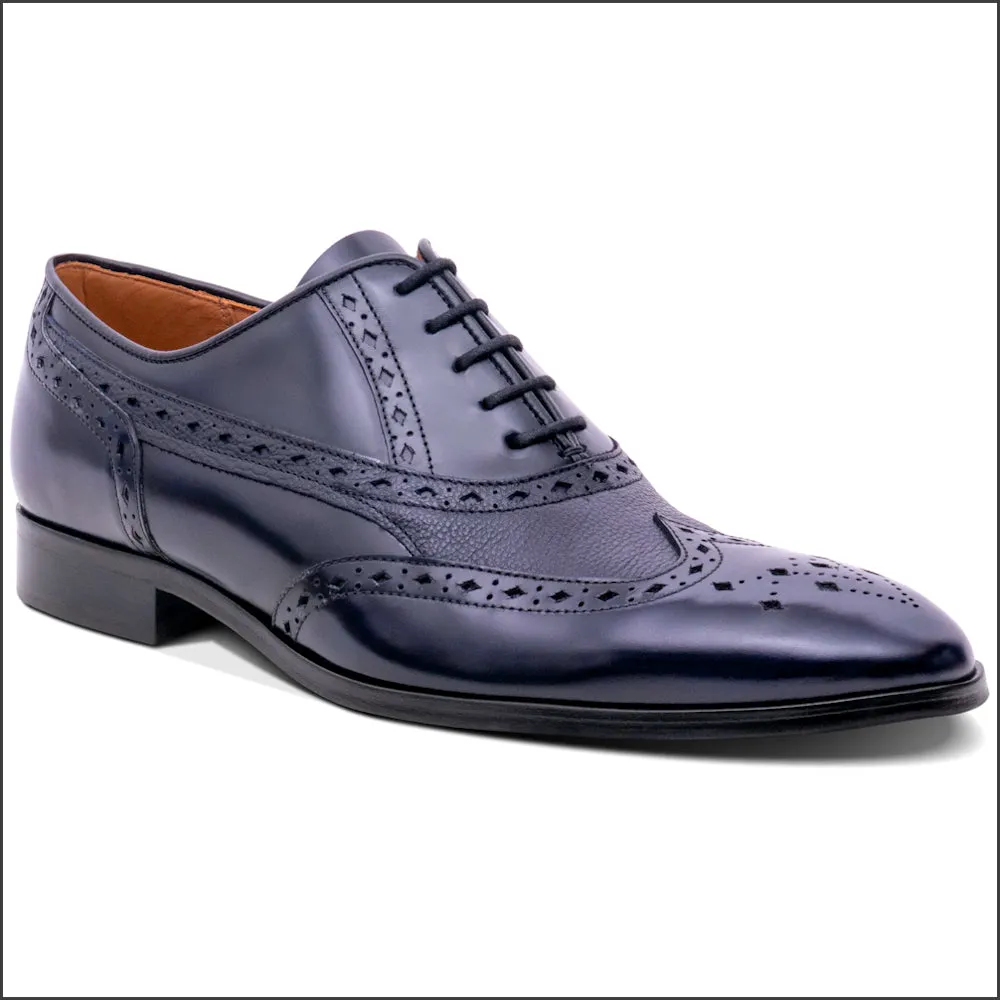 Barker Bampton - Navy Hi-Shine/Grain Oxford Brogue*