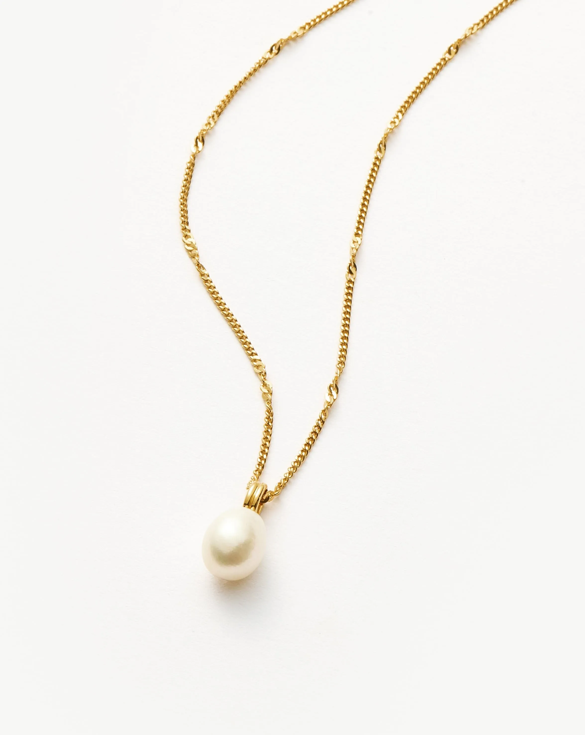 Baroque Pearl Twisted Chain Necklace | 18k Gold Plated Vermeil/Pearl