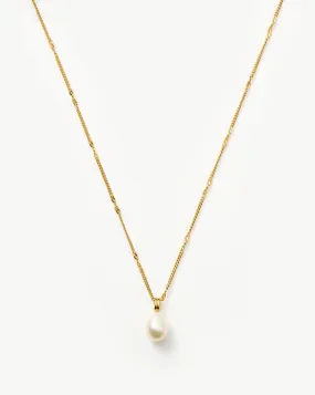 Baroque Pearl Twisted Chain Necklace | 18k Gold Plated Vermeil/Pearl