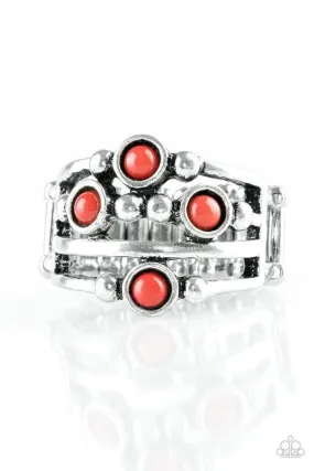 Beach House Party Red and Silver Ring - Paparazzi Accessories