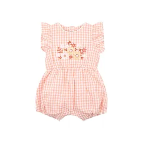 Bebe Baby Hallie Embroided Bodysuit - Pumpkin Check