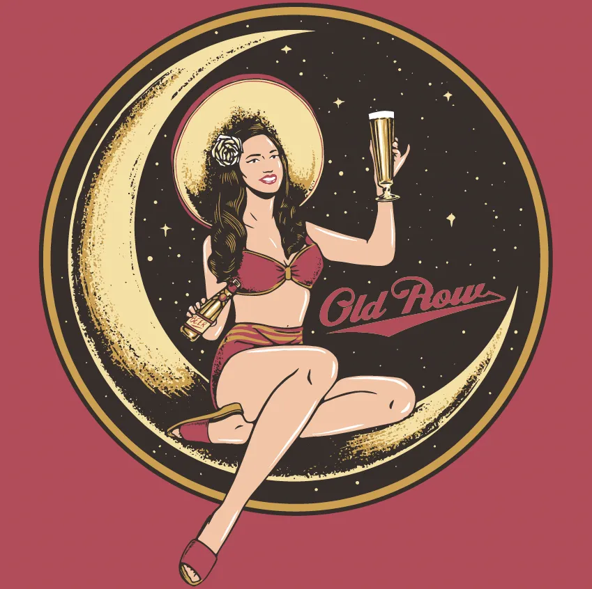 Beer Girl Moon Pocket Tee