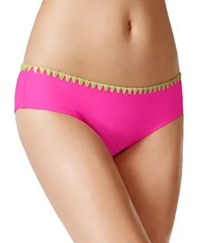 Bikini Nation Womens Embroidered Contrast Detail Swim Bottom Separates Pink S