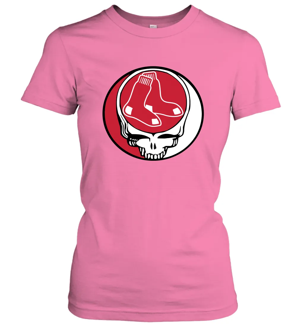 Boston Red Sox Grateful Dead Steal Your Face Baseball Womens T-Shirt