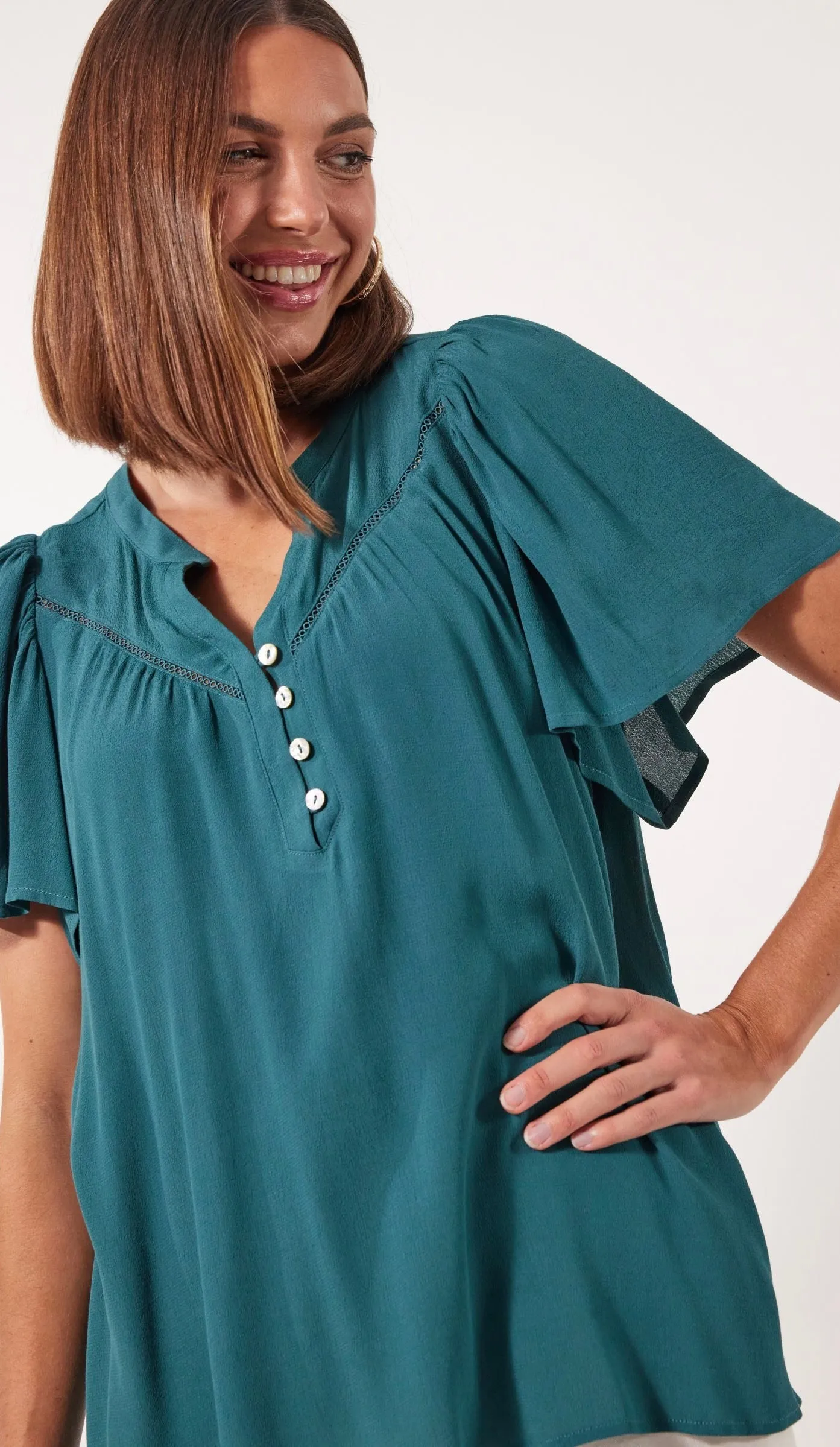 Botanical Blouse Teal