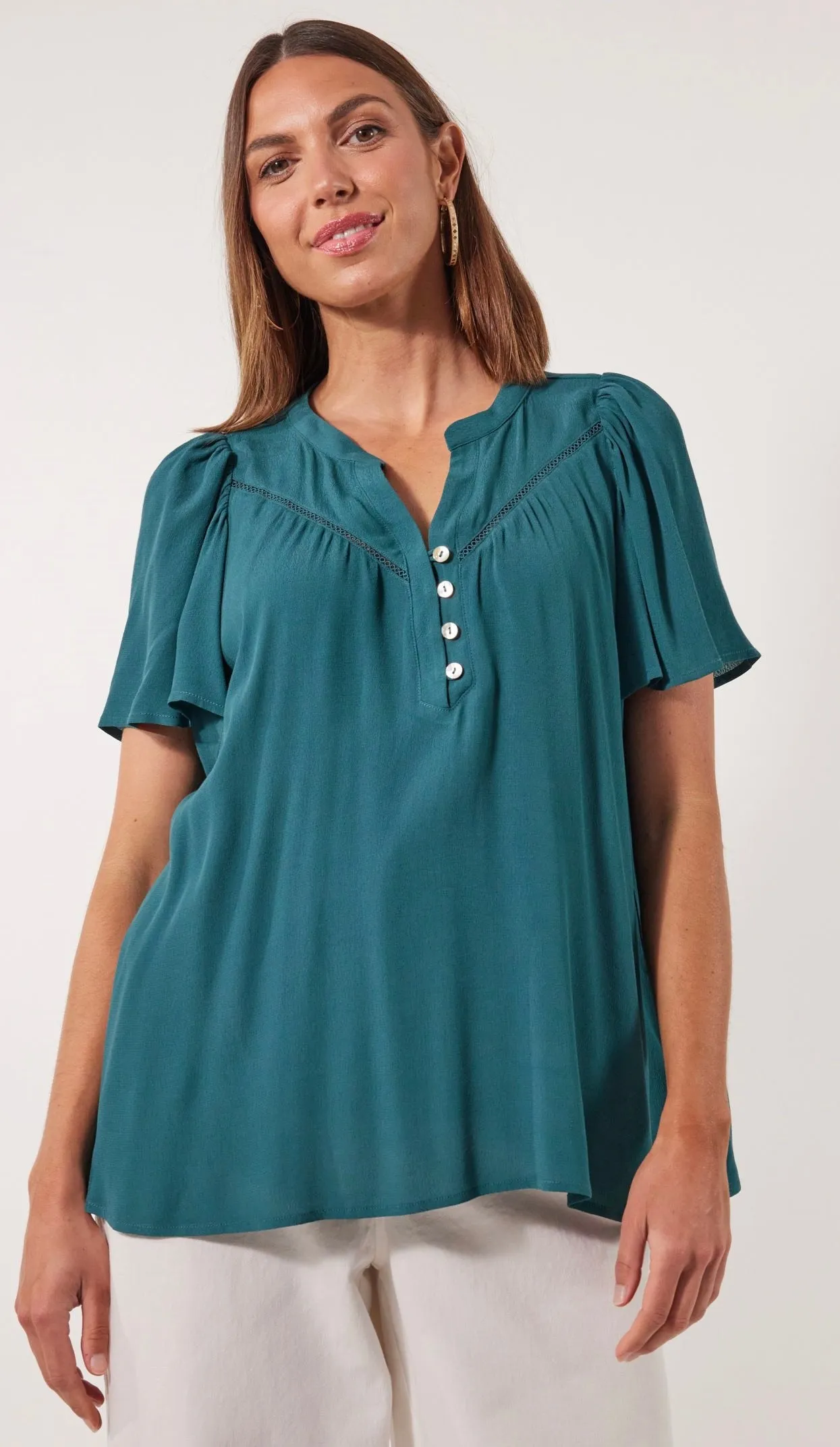 Botanical Blouse Teal