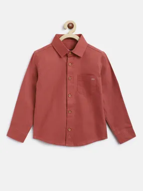 Boys Rust Cotton Shirt