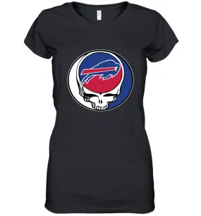 Buffalo Bills Grateful Dead Steal Your Face NFL Football Womens V-Neck T-Shirt