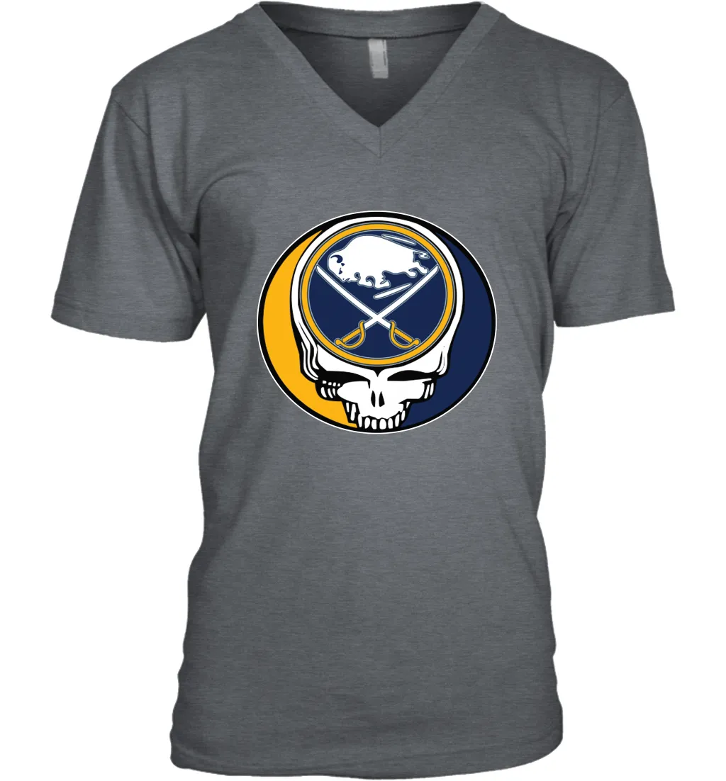 Buffalo Sabres Grateful Dead Steal Your Face Hockey NHL Mens V-Neck T-Shirt