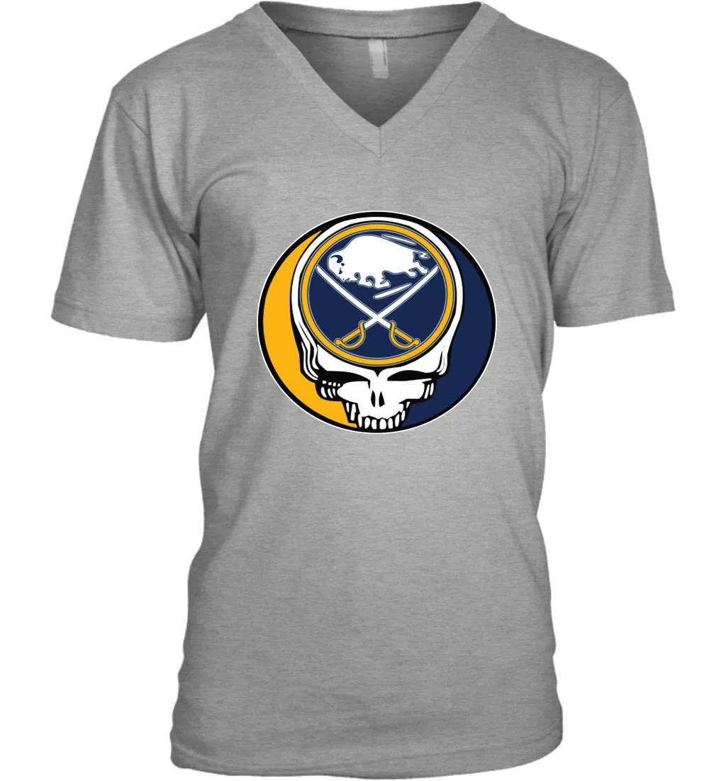 Buffalo Sabres Grateful Dead Steal Your Face Hockey NHL Mens V-Neck T-Shirt