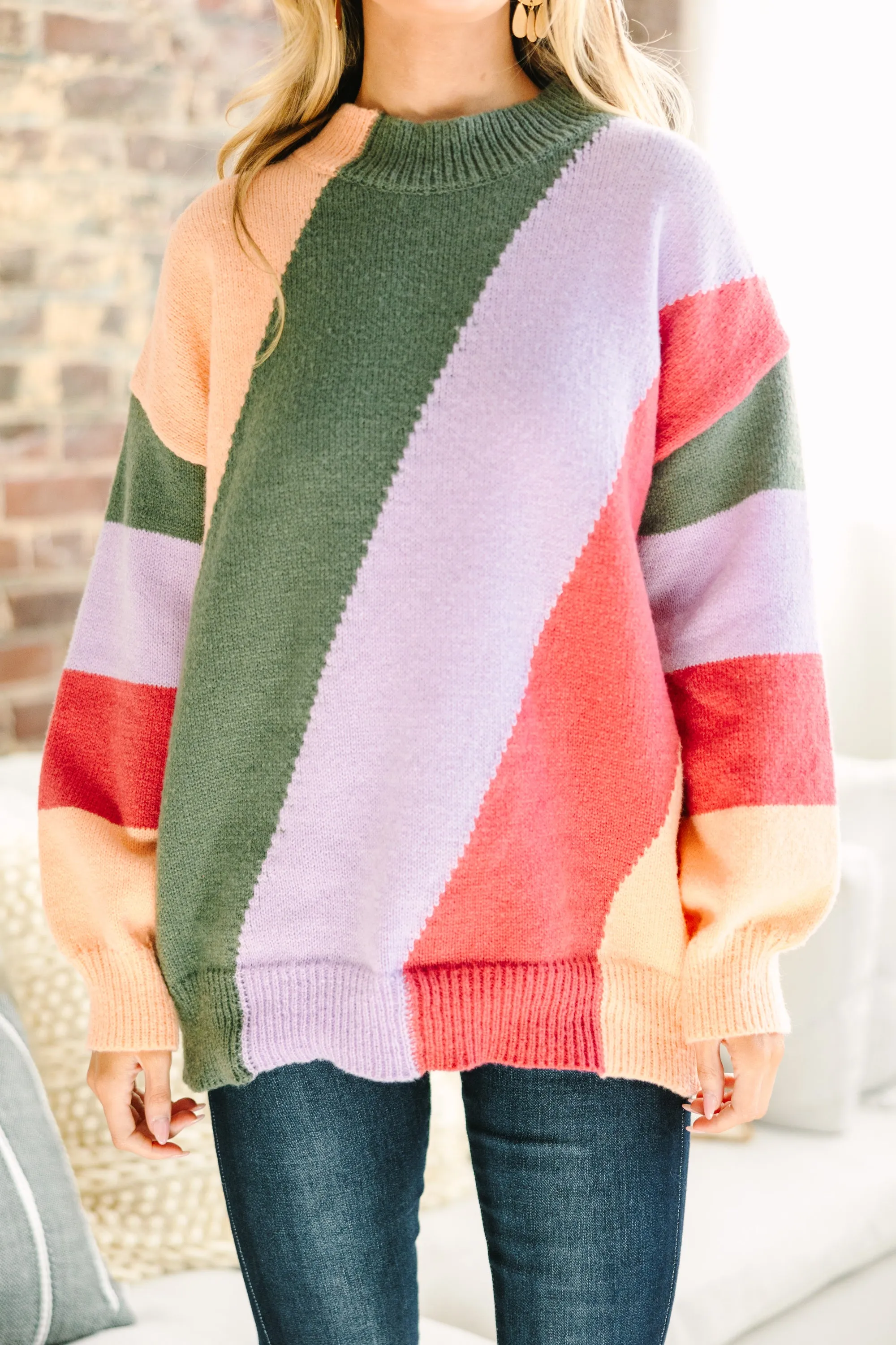 Can't Help But Love You Multi Colorblock Sweater