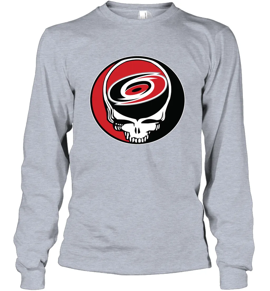 Carolina Hurricanes Grateful Dead Steal Your Face Hockey NHL Adult Long Sleeve T-Shirt