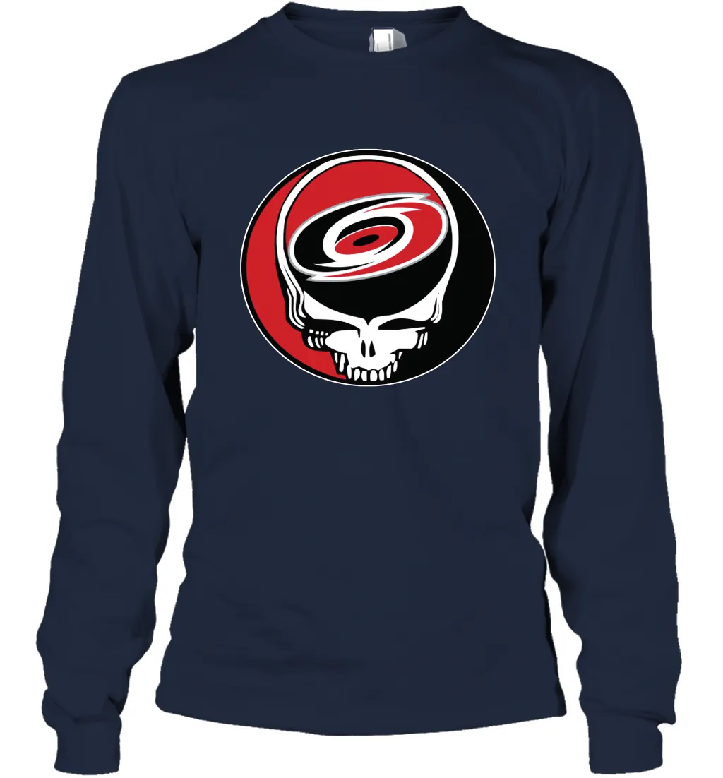 Carolina Hurricanes Grateful Dead Steal Your Face Hockey NHL Adult Long Sleeve T-Shirt