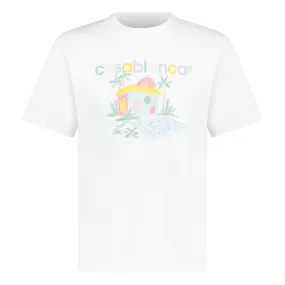 CASABLANCA LOGO DESIGN T-SHIRT WHITE