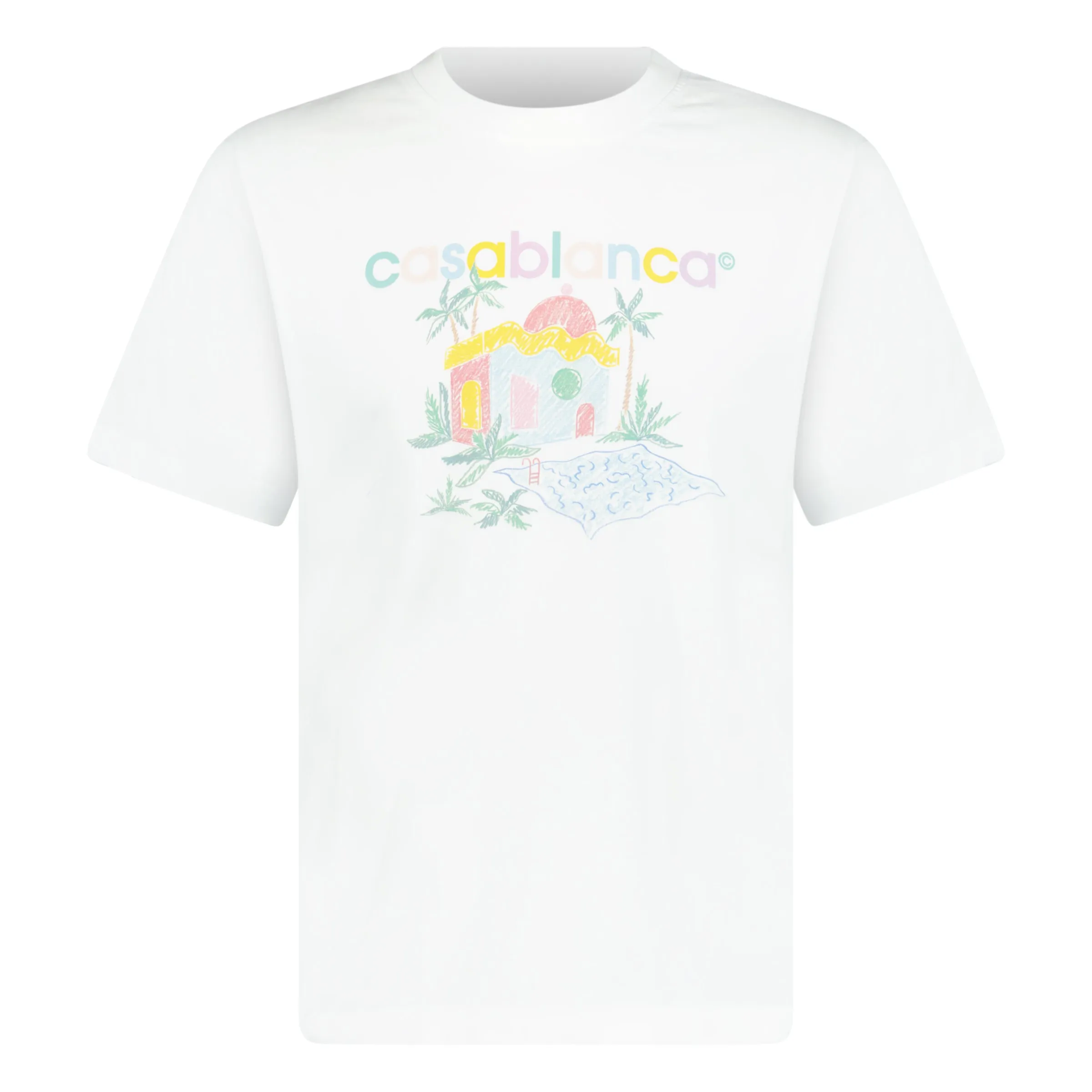 CASABLANCA LOGO DESIGN T-SHIRT WHITE