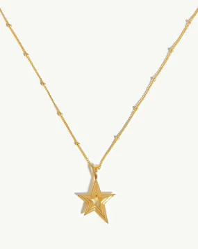 Celestial Star Ridge Pendant Necklace | 18ct Gold Plated Vermeil