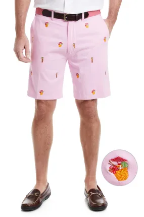 Cisco Short Stretch Twill Pink with Tiki and Cocunut Drinks