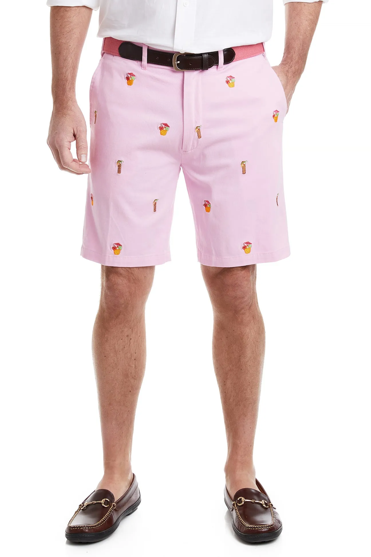 Cisco Short Stretch Twill Pink with Tiki and Cocunut Drinks