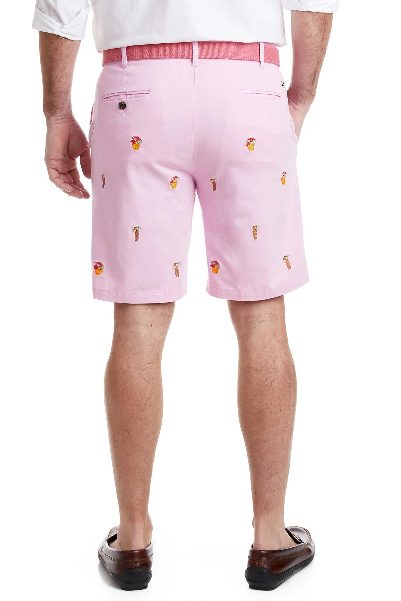 Cisco Short Stretch Twill Pink with Tiki and Cocunut Drinks